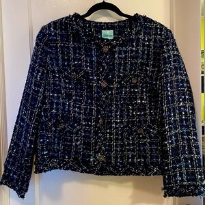 Old Navy tweed jacket cardigan double c inspired size XXL. BNWT!